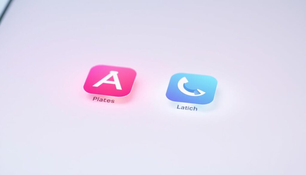 A sleek, dual-icon folder launcher interface showcasing two vibrant application icons placed side-by-side on a minimalist, pastel-tinted screen. The icons are rendered with high fidelity, casting soft, ambient lighting that creates a sense of depth and dimensionality. The overall composition is balanced and visually harmonious, inviting the user to effortlessly access the two connected applications with a single tap. The scene is captured with a shallow depth of field, gently blurring the background to draw the eye towards the central focal point of the dual-icon folder design.
